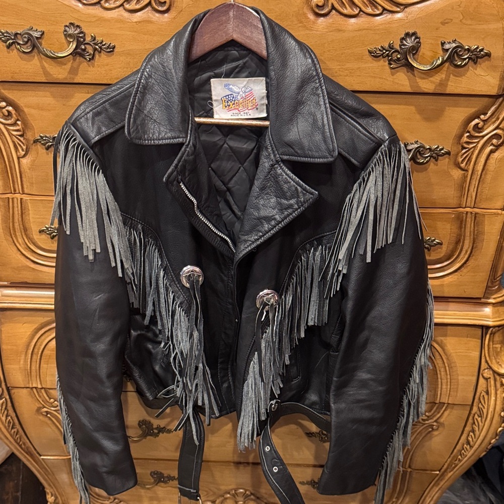Vintage Excelled Leather Fringe Jacket